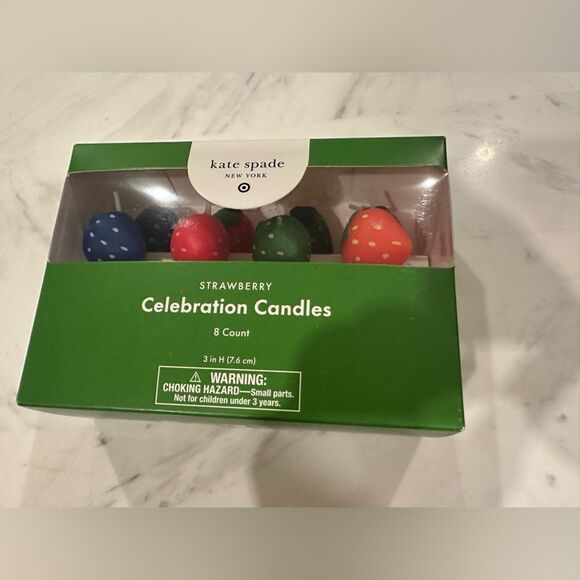 Kate Spade New York x Target 8pk Strawberries Celebration Candles NWT - Picture 4 of 8